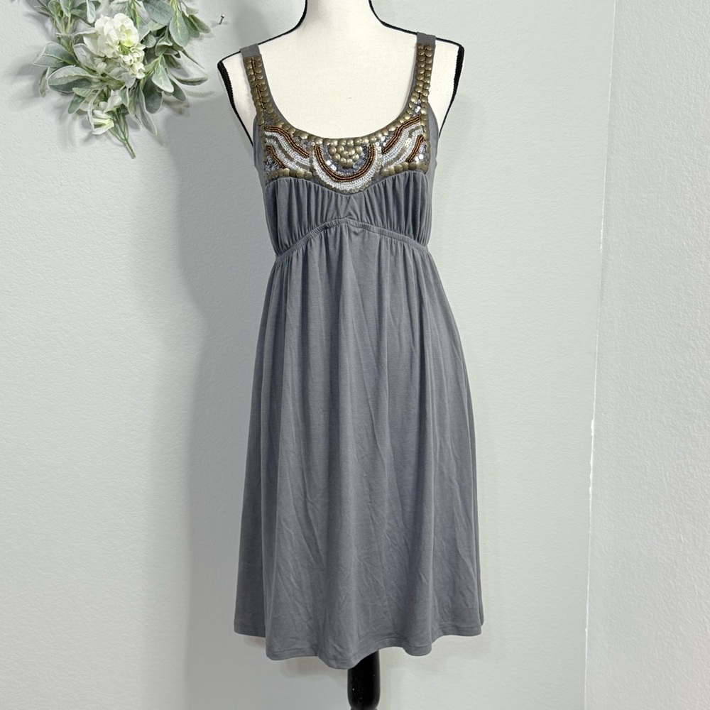 Bailey Girl Women's Soft Knit Embellished & Beaded Empire Waist Dress